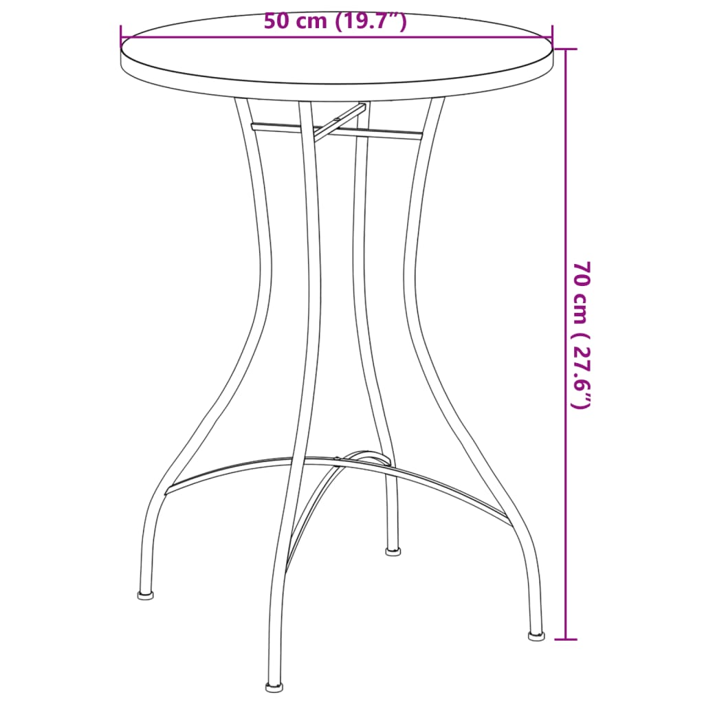Bistrotafel mozaïek Ø50x70 cm keramiek zwart en wit is nu te koop bij PeponiXL, paradijselijk wonen!