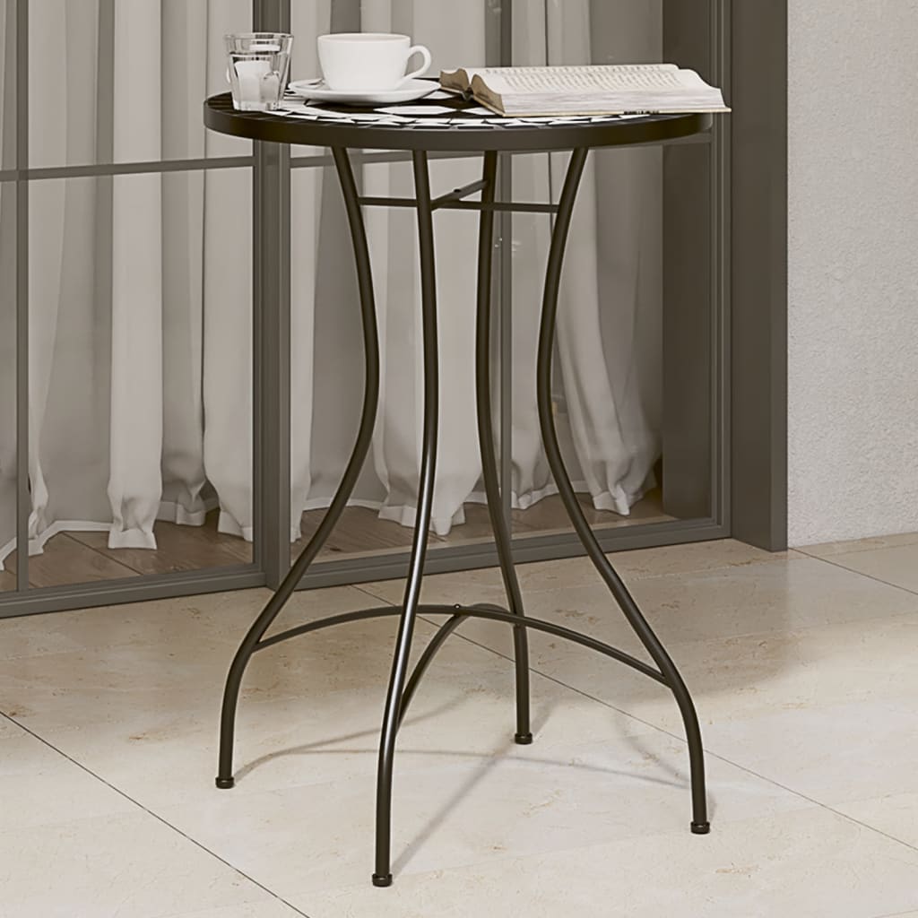 Bistrotafel mozaïek Ø50x70 cm keramiek zwart en wit is nu te koop bij PeponiXL, paradijselijk wonen!