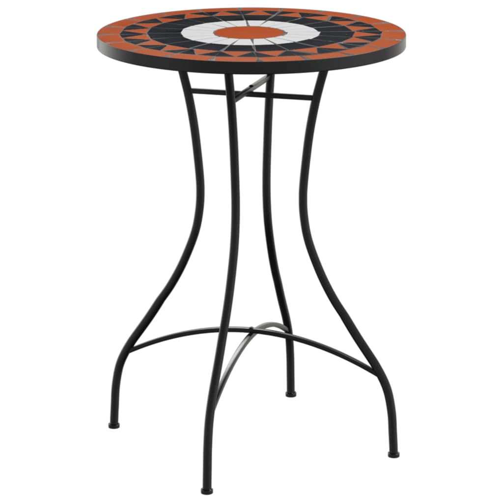 Bistrotafel mozaïek Ø50x70 cm keramiek terracottakleurig en wit is nu te koop bij PeponiXL, paradijselijk wonen!