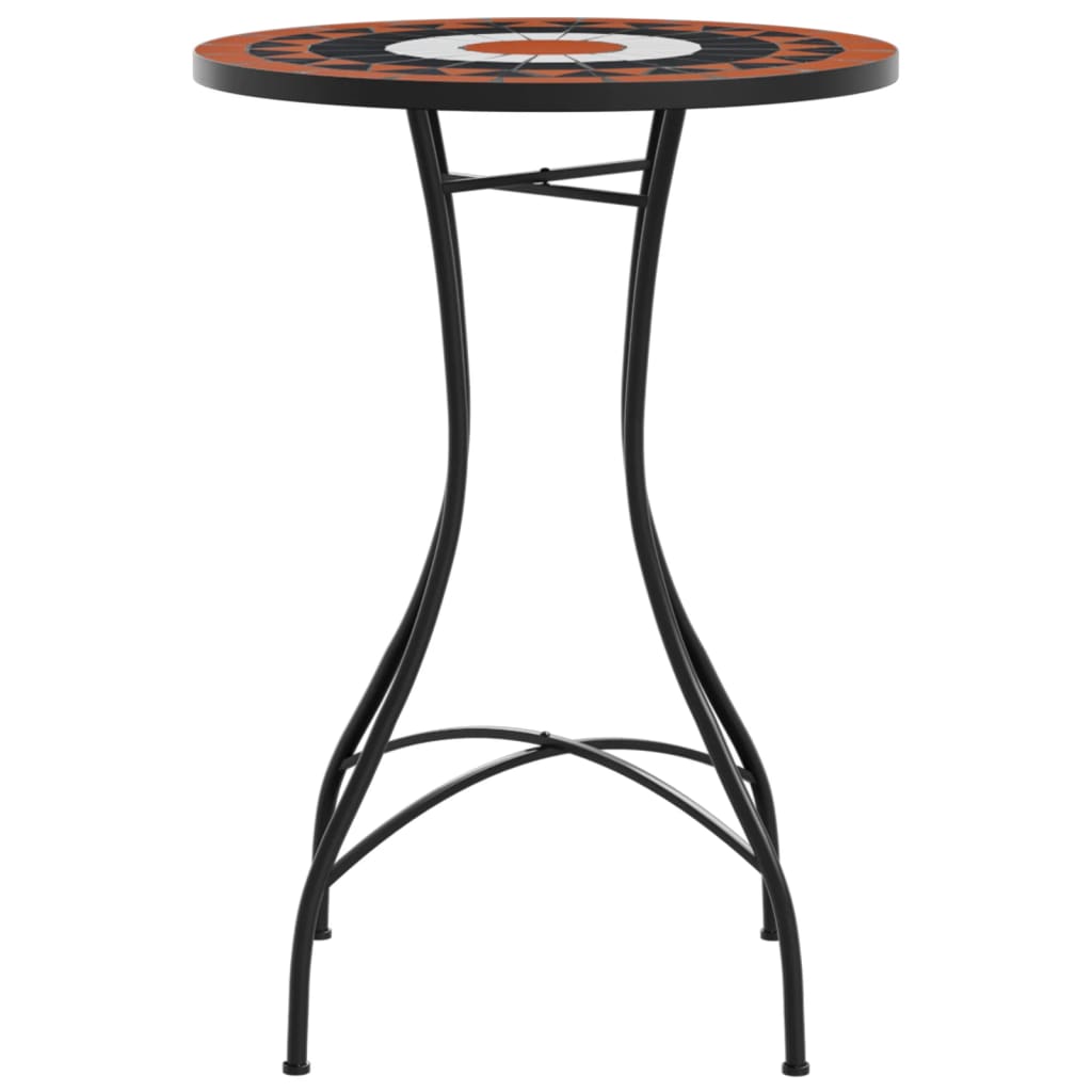 Bistrotafel mozaïek Ø50x70 cm keramiek terracottakleurig en wit is nu te koop bij PeponiXL, paradijselijk wonen!