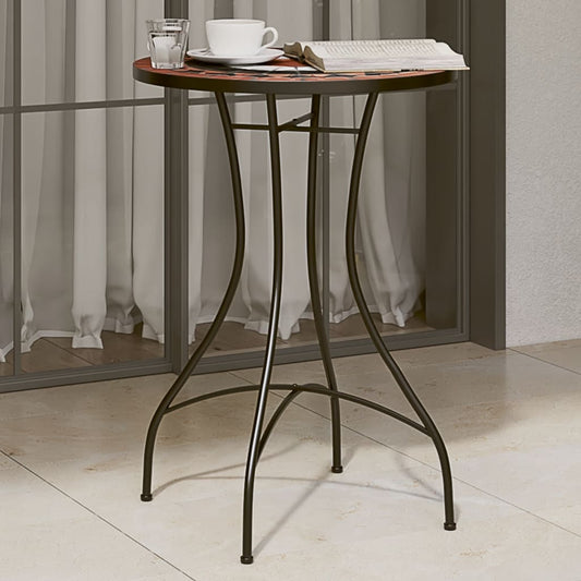 Bistrotafel mozaïek Ø50x70 cm keramiek terracottakleurig en wit is nu te koop bij PeponiXL, paradijselijk wonen!