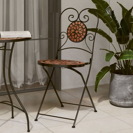 Bistrostoelen 2 st inklapbaar keramiek terracottakleurig is nu te koop bij PeponiXL, paradijselijk wonen!