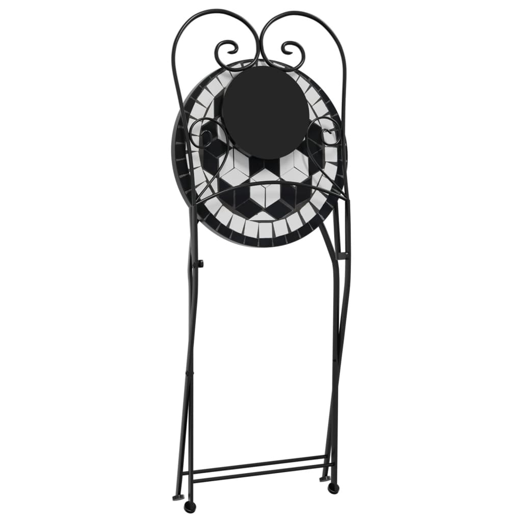 Bistrostoelen 2 st inklapbaar keramiek zwart en wit is nu te koop bij PeponiXL, paradijselijk wonen!