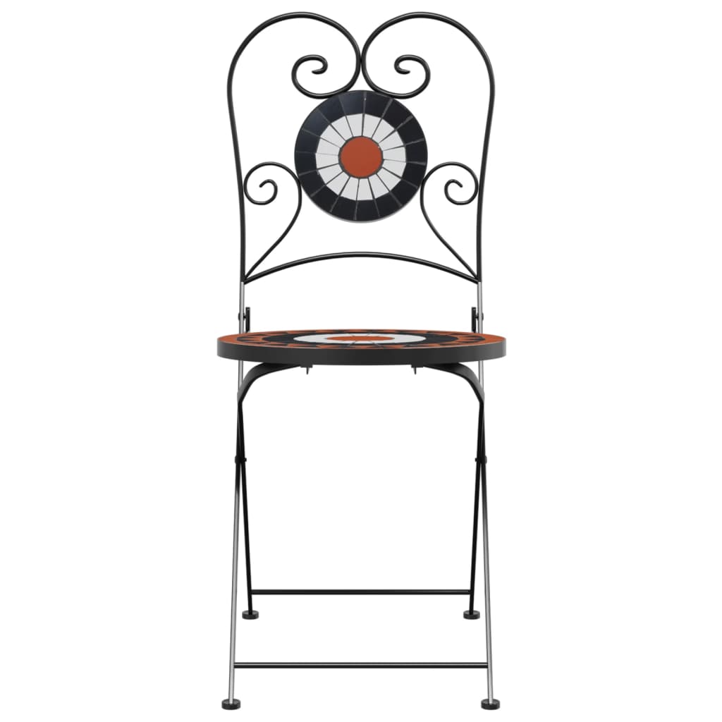 Bistrostoelen 2 st inklapbaar keramiek terracottakleurig en wit is nu te koop bij PeponiXL, paradijselijk wonen!