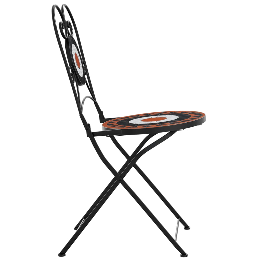 Bistrostoelen 2 st inklapbaar keramiek terracottakleurig en wit is nu te koop bij PeponiXL, paradijselijk wonen!