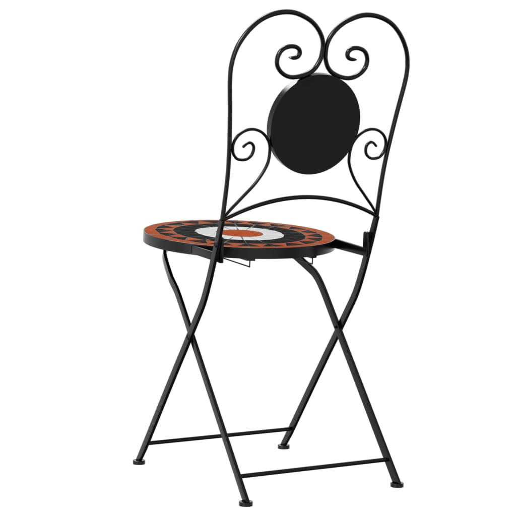 Bistrostoelen 2 st inklapbaar keramiek terracottakleurig en wit is nu te koop bij PeponiXL, paradijselijk wonen!