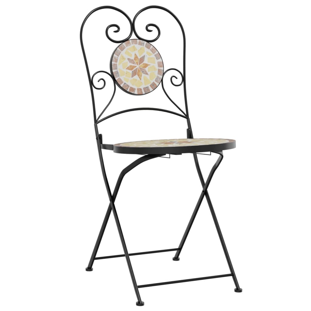 Bistrostoelen 2 st inklapbaar keramiek terracottakleurig en wit is nu te koop bij PeponiXL, paradijselijk wonen!