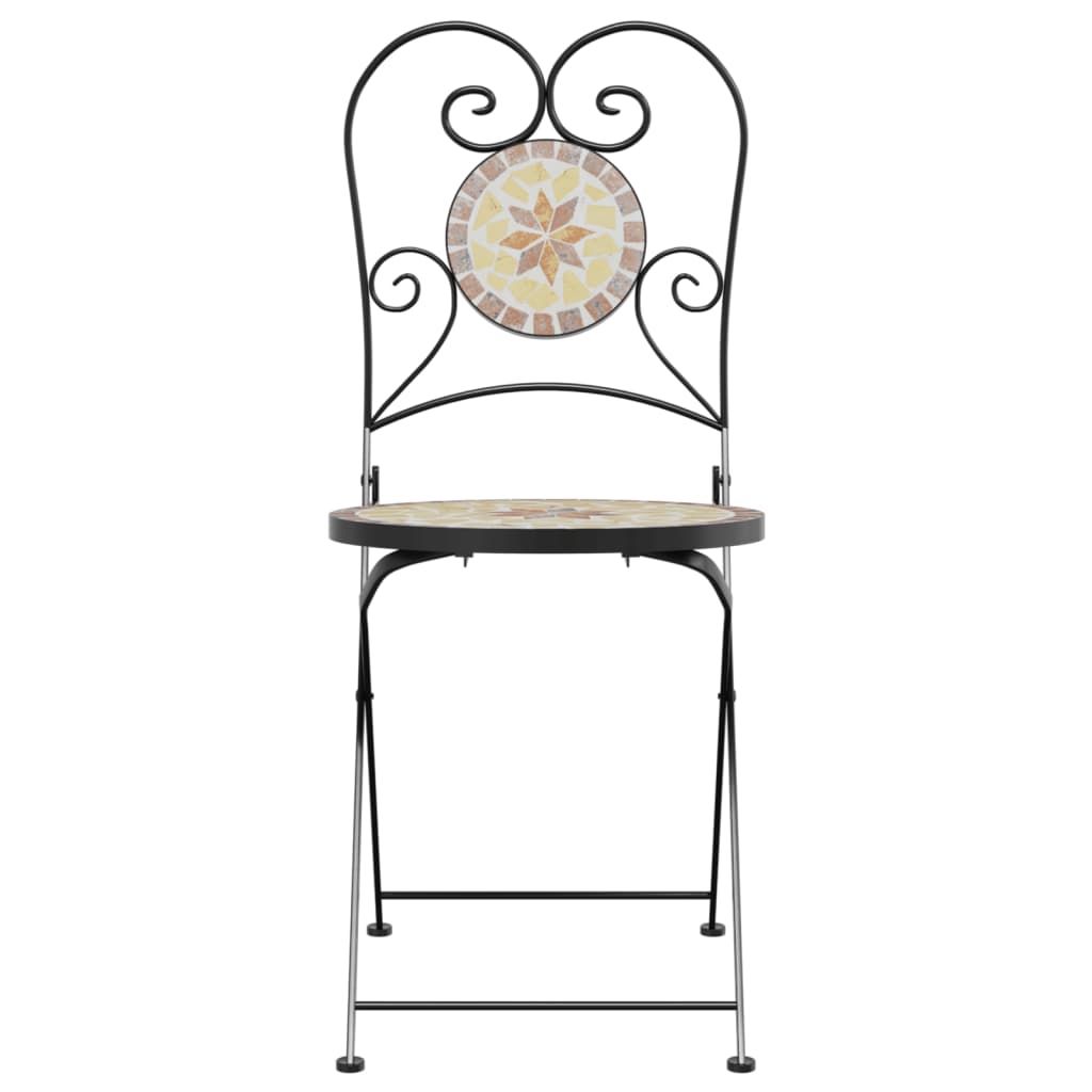 Bistrostoelen 2 st inklapbaar keramiek terracottakleurig en wit is nu te koop bij PeponiXL, paradijselijk wonen!
