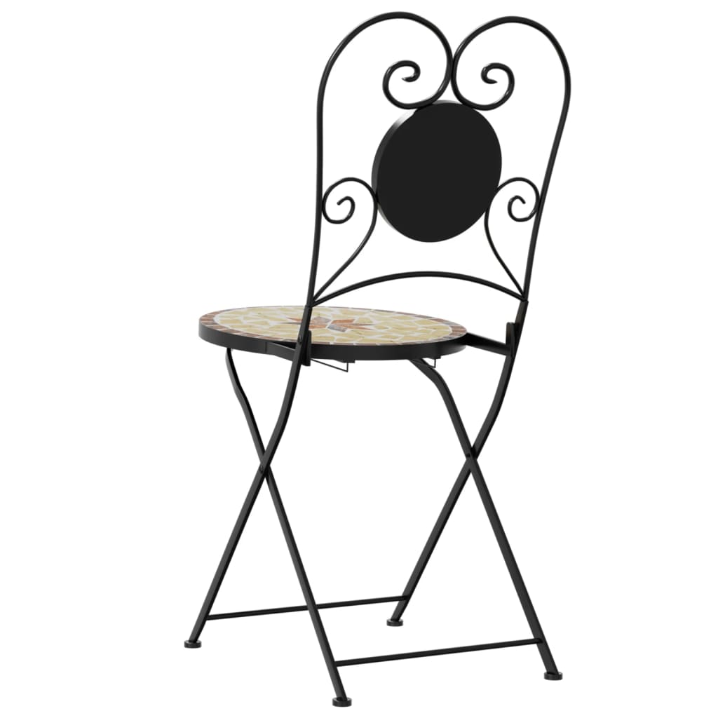 Bistrostoelen 2 st inklapbaar keramiek terracottakleurig en wit is nu te koop bij PeponiXL, paradijselijk wonen!
