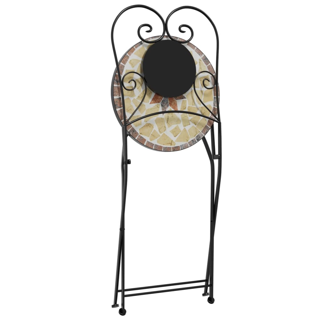Bistrostoelen 2 st inklapbaar keramiek terracottakleurig en wit is nu te koop bij PeponiXL, paradijselijk wonen!