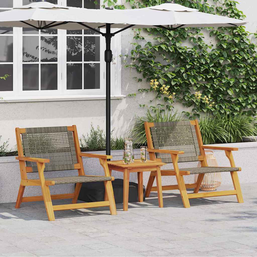 Tuinmeubelen 2 pcs Grijs 67 x 78 x 73 cm Massief Acaciahout is nu te koop bij PeponiXL, paradijselijk wonen!