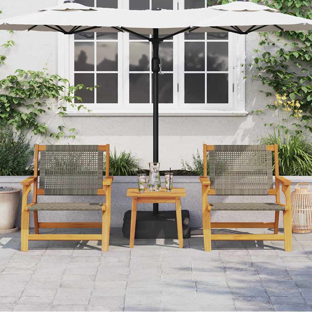 Tuinmeubelen 2 pcs Grijs 67 x 78 x 73 cm Massief Acaciahout is nu te koop bij PeponiXL, paradijselijk wonen!