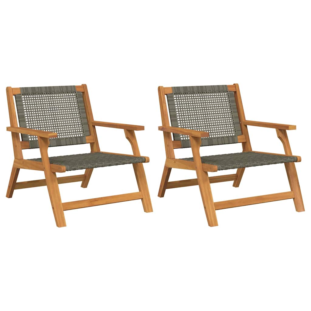Tuinmeubelen 2 pcs Grijs 67 x 78 x 73 cm Massief Acaciahout is nu te koop bij PeponiXL, paradijselijk wonen!