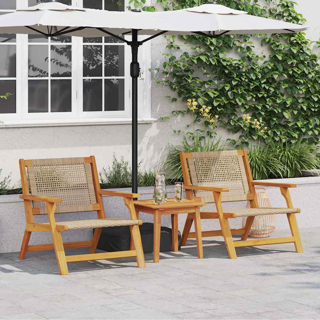 Tuinmeubelen 2 pcs Beige 67 x 78 x 73 cm Massief Acaciahout is nu te koop bij PeponiXL, paradijselijk wonen!