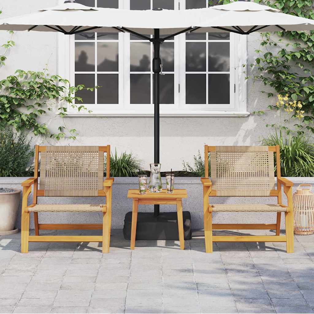 Tuinmeubelen 2 pcs Beige 67 x 78 x 73 cm Massief Acaciahout is nu te koop bij PeponiXL, paradijselijk wonen!