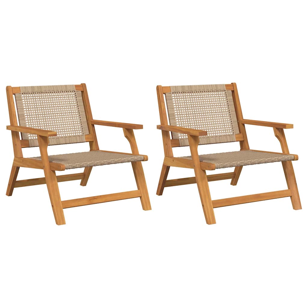 Tuinmeubelen 2 pcs Beige 67 x 78 x 73 cm Massief Acaciahout is nu te koop bij PeponiXL, paradijselijk wonen!