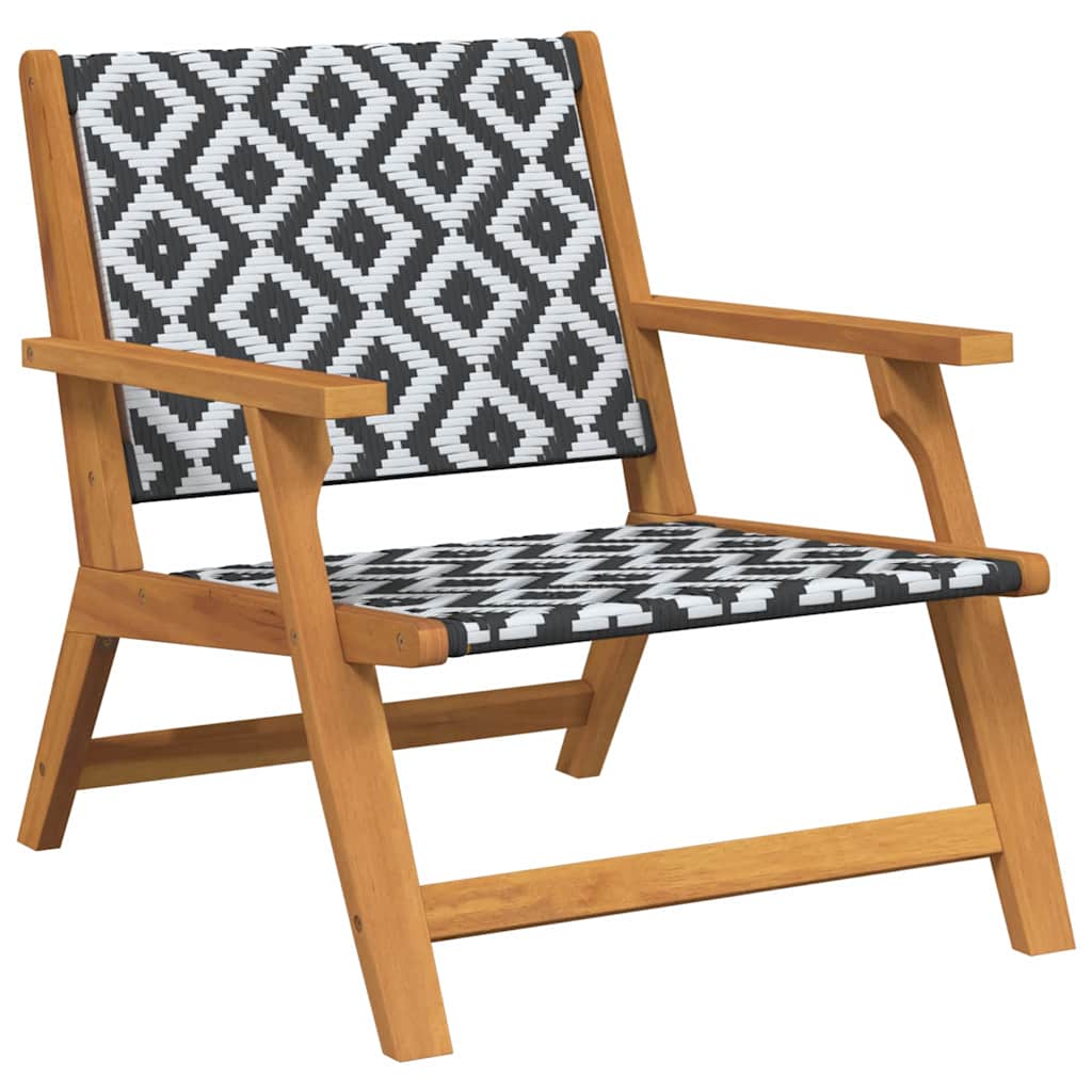Tuin Relax Stoel 2 pcs Zwart en Wit Massief Acaciahout is nu te koop bij PeponiXL, paradijselijk wonen!