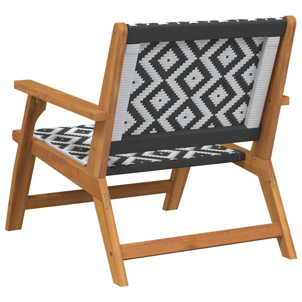Tuin Relax Stoel 2 pcs Zwart en Wit Massief Acaciahout is nu te koop bij PeponiXL, paradijselijk wonen!