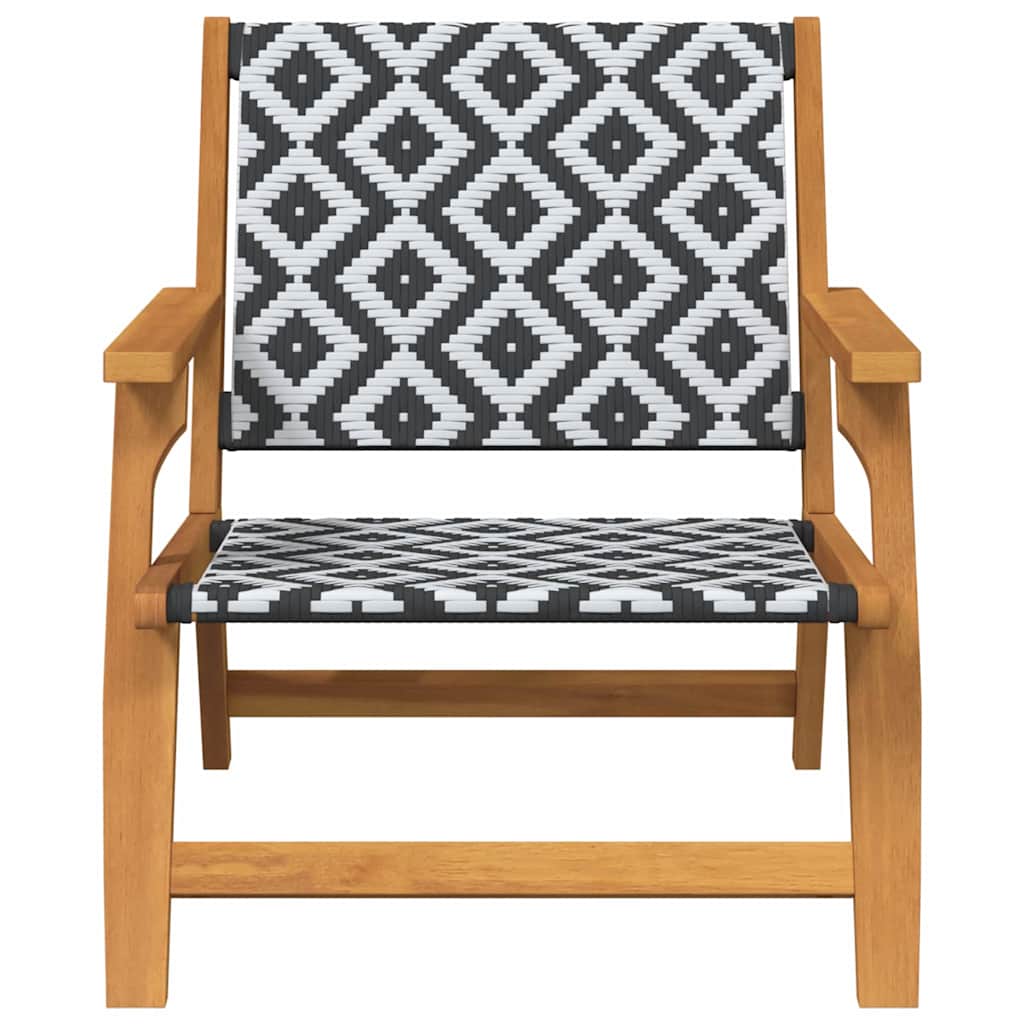 Tuin Relax Stoel 2 pcs Zwart en Wit Massief Acaciahout is nu te koop bij PeponiXL, paradijselijk wonen!