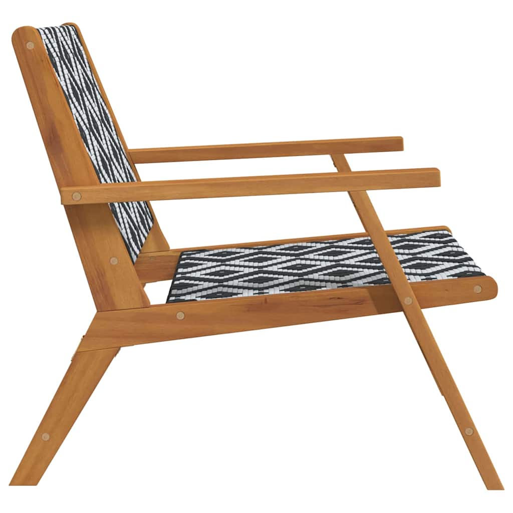 Tuin Relax Stoel 2 pcs Zwart en Wit Massief Acaciahout is nu te koop bij PeponiXL, paradijselijk wonen!
