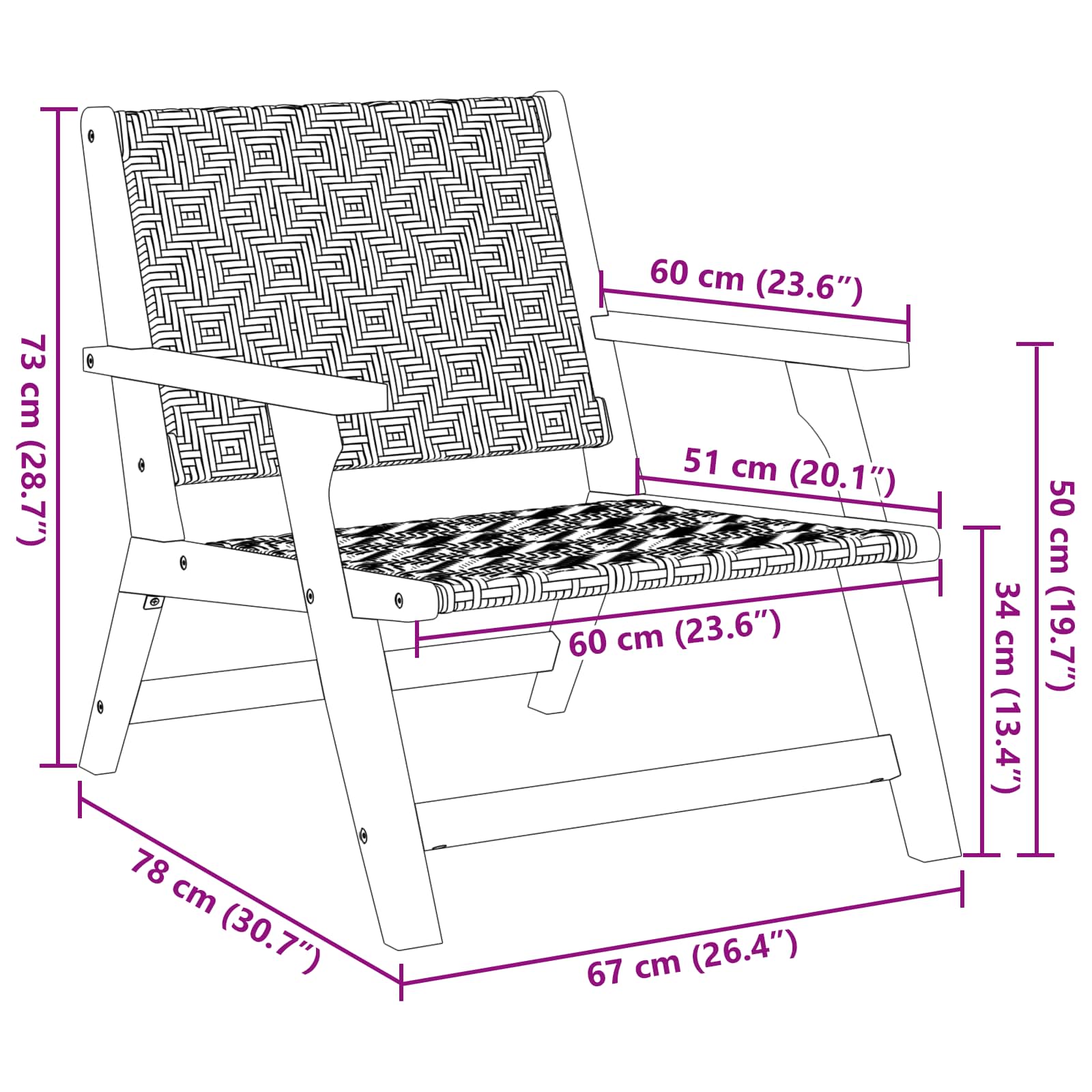 Tuin Relax Stoel 2 pcs Zwart en Wit Massief Acaciahout is nu te koop bij PeponiXL, paradijselijk wonen!