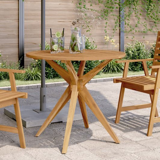 Tuintafel rond Ø85x75 cm massief acaciahout is nu te koop bij PeponiXL, paradijselijk wonen!