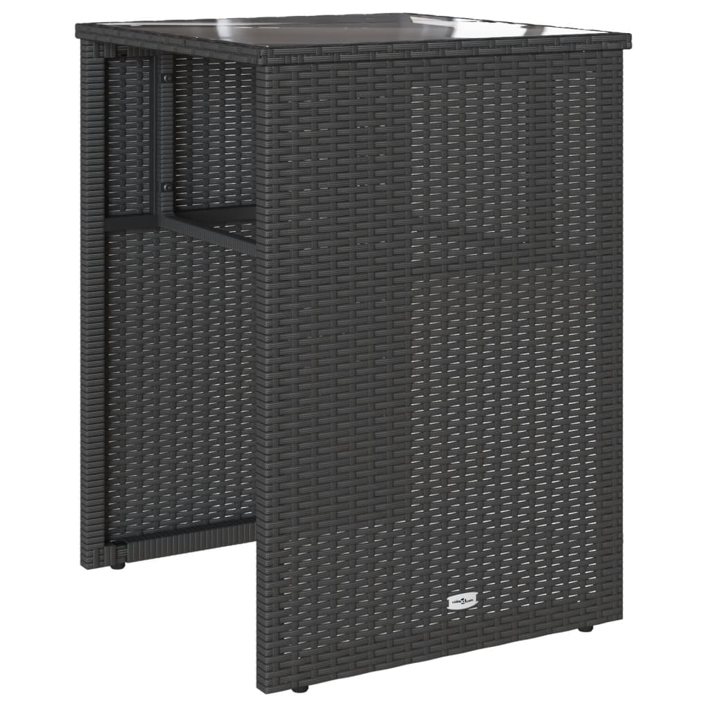 3-delige Bistroset met kussens poly rattan zwart is nu te koop bij PeponiXL, paradijselijk wonen!