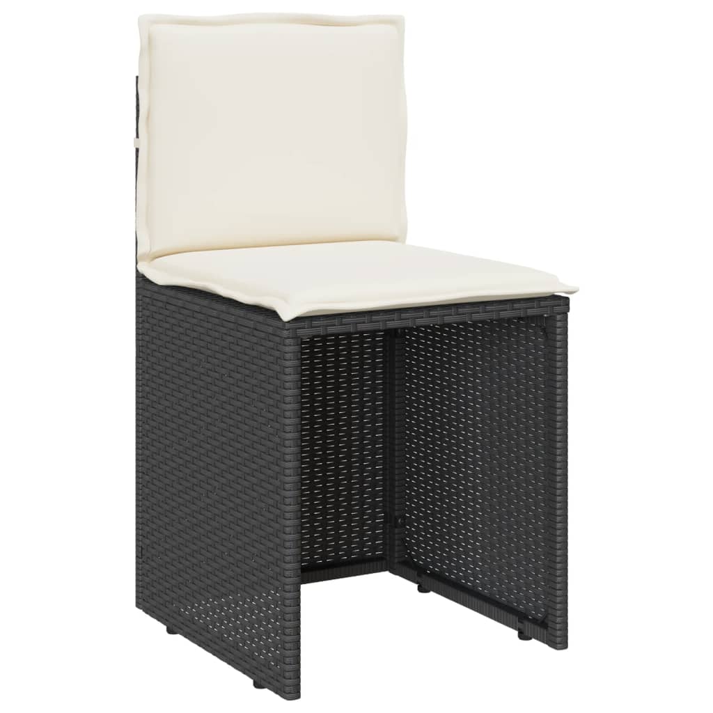 3-delige Bistroset met kussens poly rattan zwart is nu te koop bij PeponiXL, paradijselijk wonen!