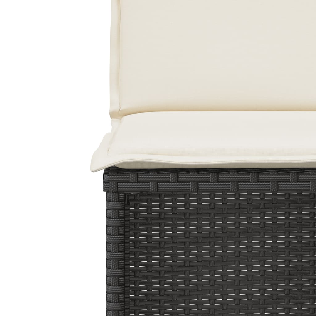 3-delige Bistroset met kussens poly rattan zwart is nu te koop bij PeponiXL, paradijselijk wonen!