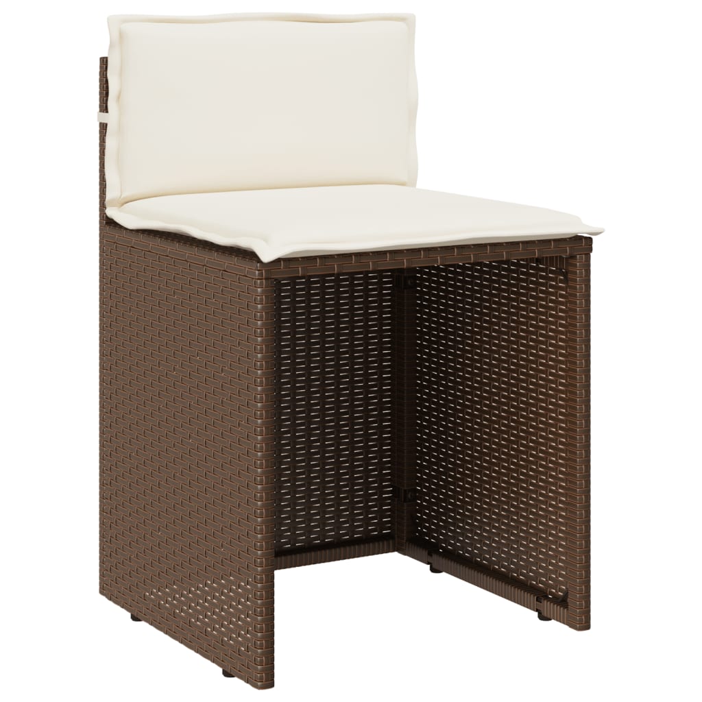 3-delige Bistroset met kussens poly rattan bruin is nu te koop bij PeponiXL, paradijselijk wonen!