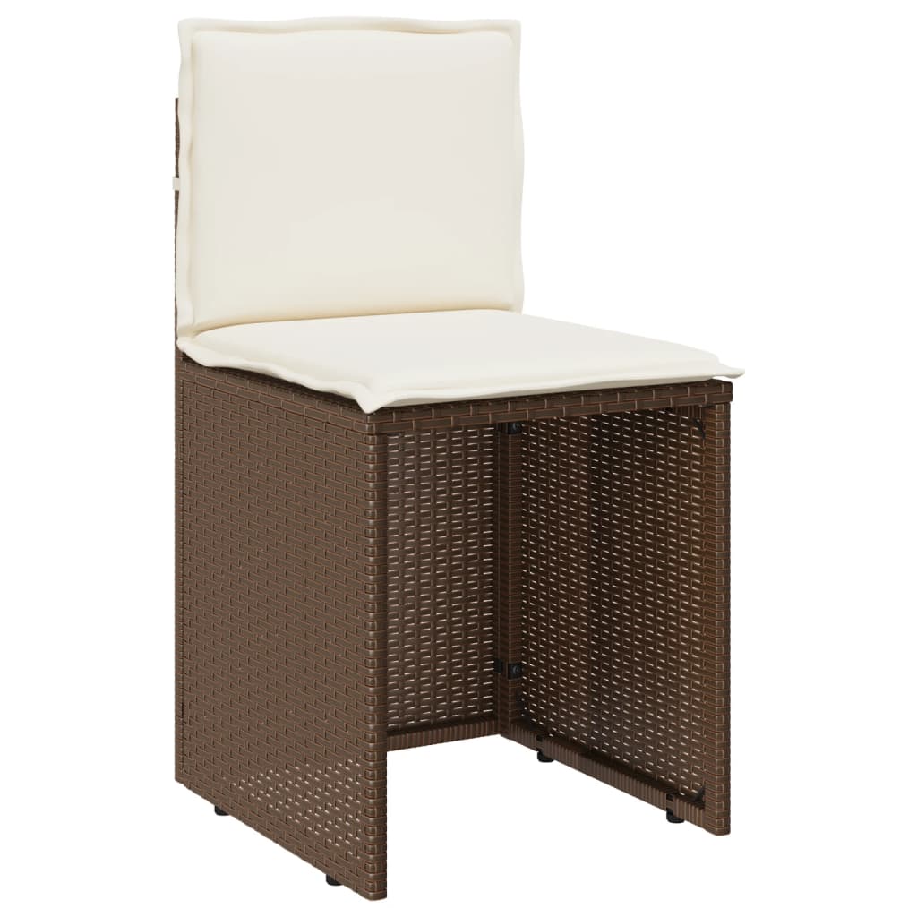 3-delige Bistroset met kussens poly rattan bruin is nu te koop bij PeponiXL, paradijselijk wonen!