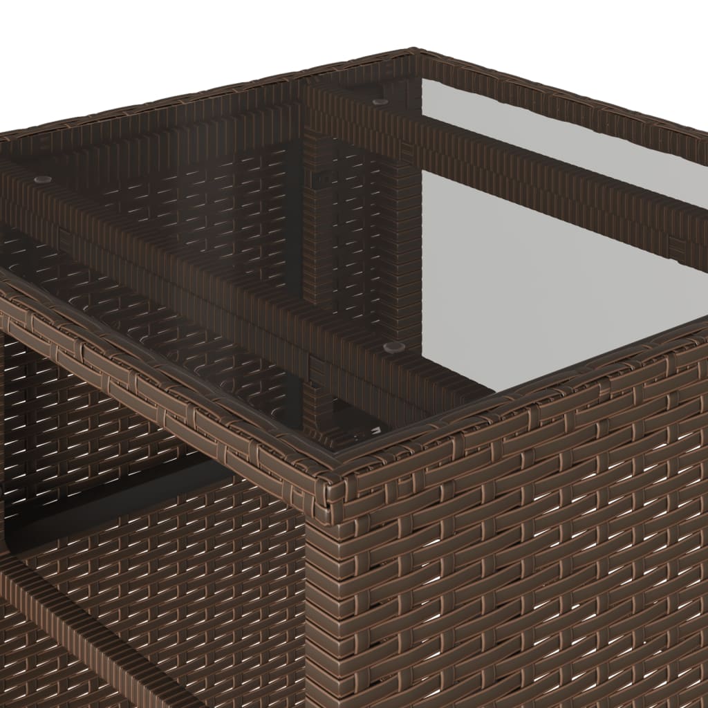 3-delige Bistroset met kussens poly rattan bruin is nu te koop bij PeponiXL, paradijselijk wonen!