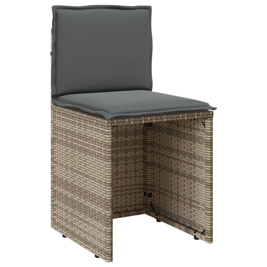 3-delige Bistroset met kussens poly rattan grijs is nu te koop bij PeponiXL, paradijselijk wonen!