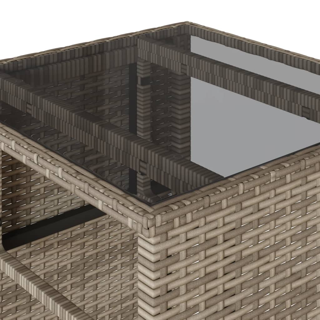 3-delige Bistroset met kussens poly rattan grijs is nu te koop bij PeponiXL, paradijselijk wonen!