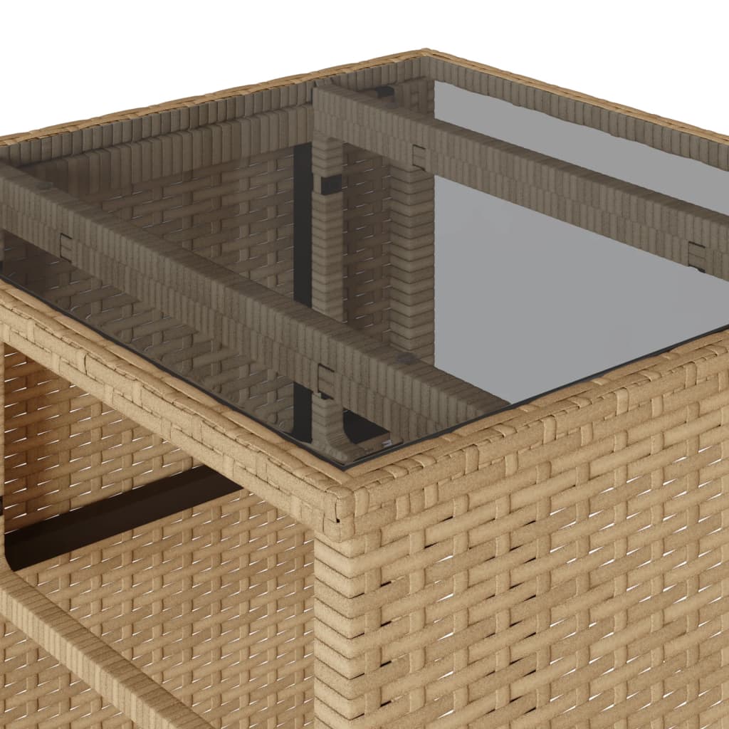 3-delige Bistroset met kussens poly rattan beige is nu te koop bij PeponiXL, paradijselijk wonen!