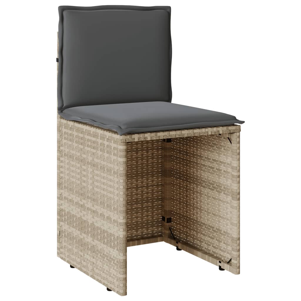 3-delige Bistroset met kussens poly rattan lichtgrijs is nu te koop bij PeponiXL, paradijselijk wonen!