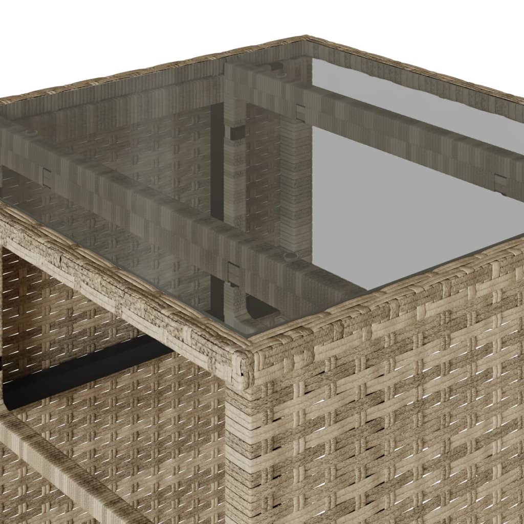 3-delige Bistroset met kussens poly rattan lichtgrijs is nu te koop bij PeponiXL, paradijselijk wonen!
