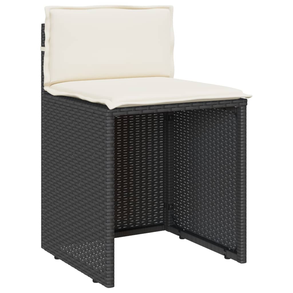 3-delige Bistroset met kussens poly rattan zwart is nu te koop bij PeponiXL, paradijselijk wonen!