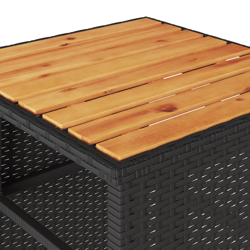 3-delige Bistroset met kussens poly rattan zwart is nu te koop bij PeponiXL, paradijselijk wonen!
