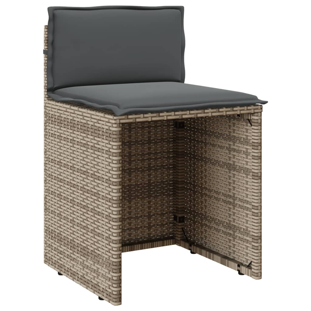 3-delige Bistroset met kussens poly rattan grijs is nu te koop bij PeponiXL, paradijselijk wonen!