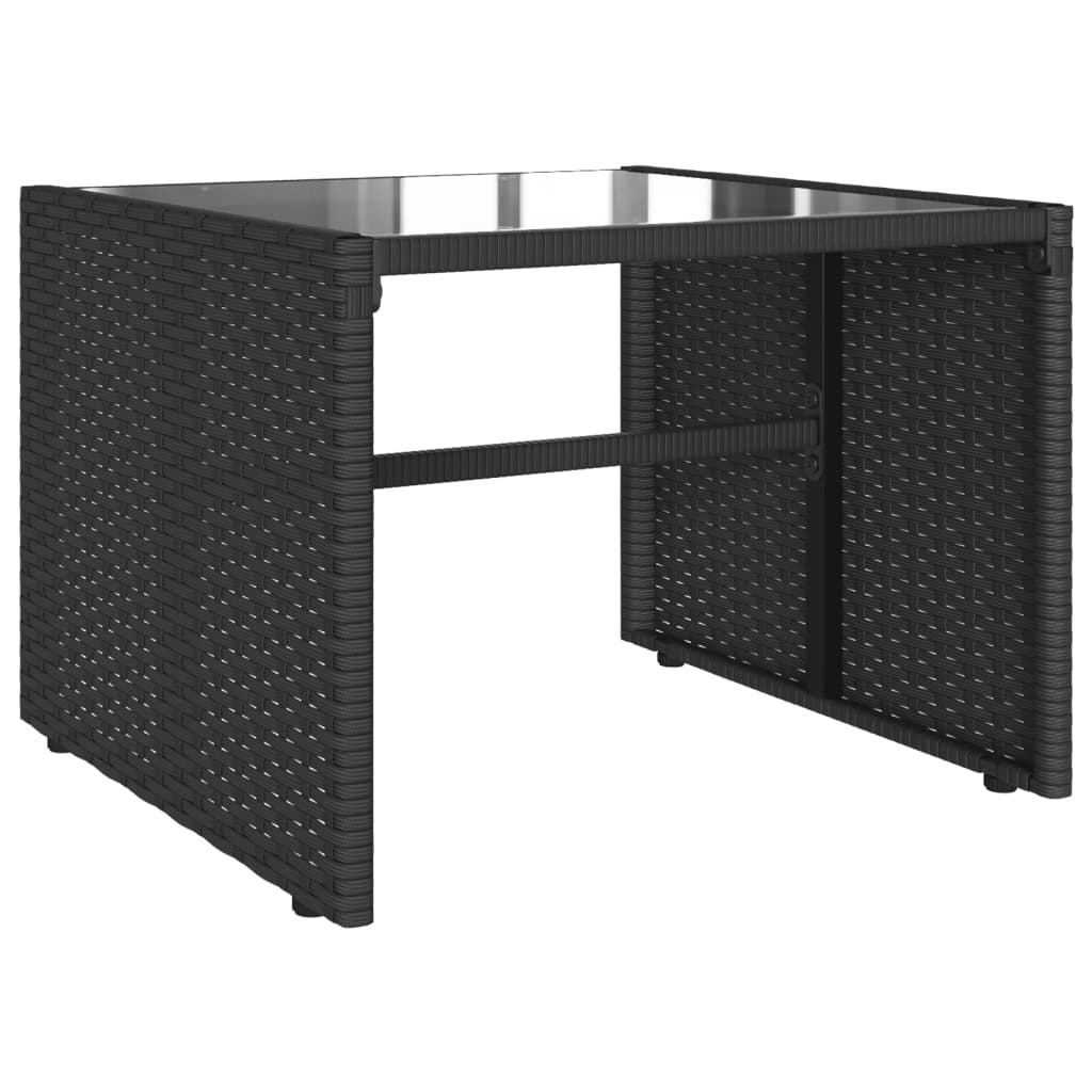 4-delige Loungeset met kussens poly rattan zwart is nu te koop bij PeponiXL, paradijselijk wonen!