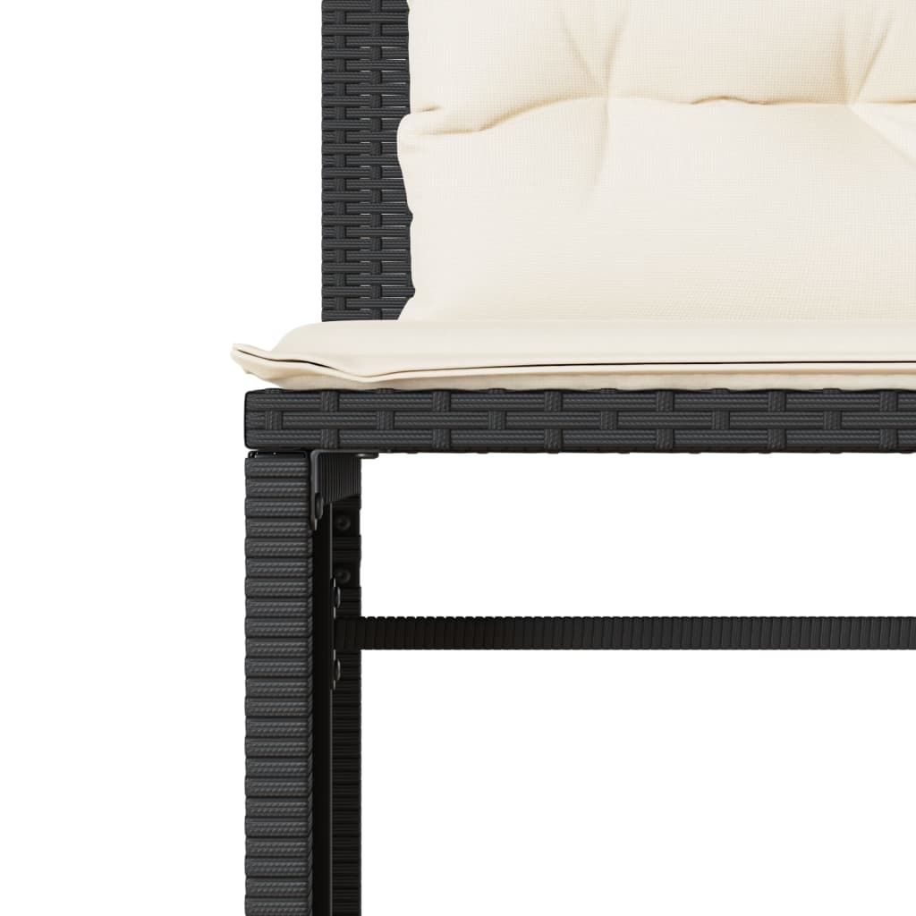 4-delige Loungeset met kussens poly rattan zwart is nu te koop bij PeponiXL, paradijselijk wonen!