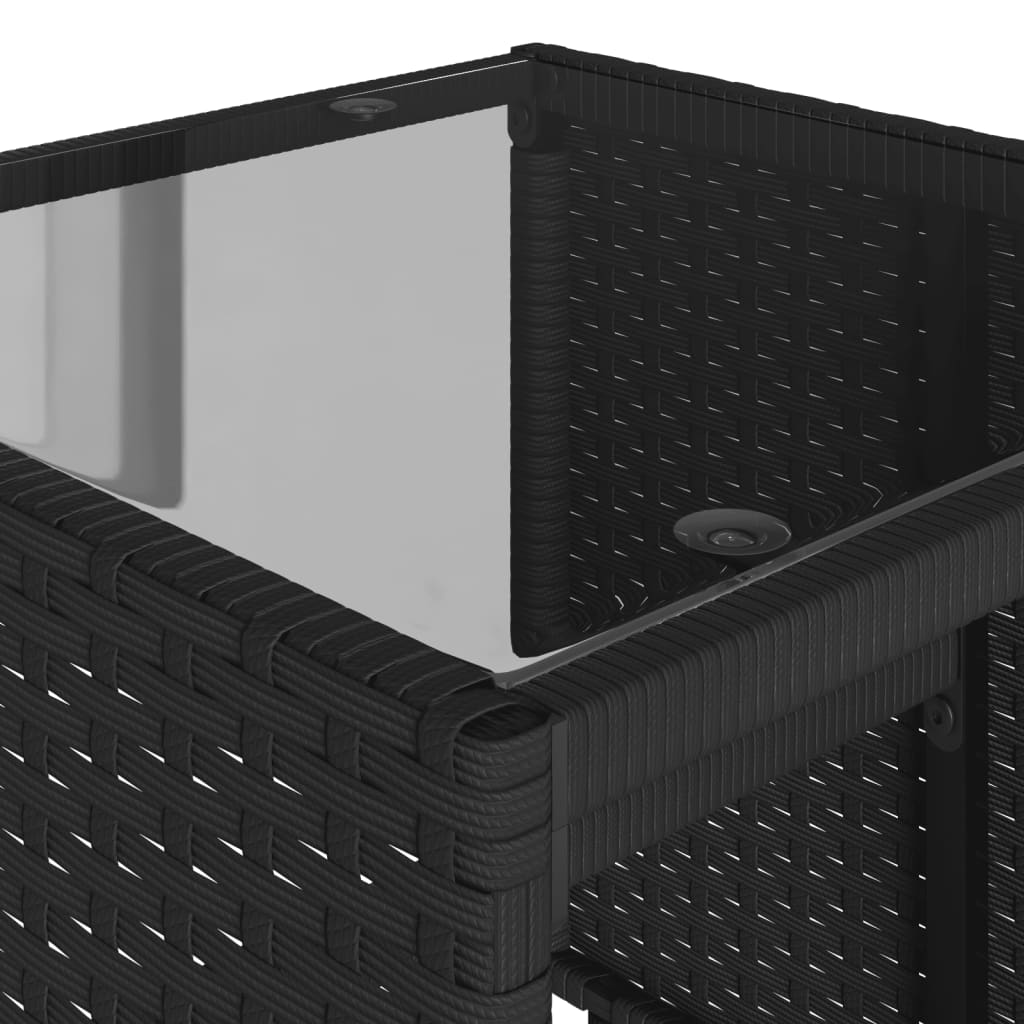 4-delige Loungeset met kussens poly rattan zwart is nu te koop bij PeponiXL, paradijselijk wonen!
