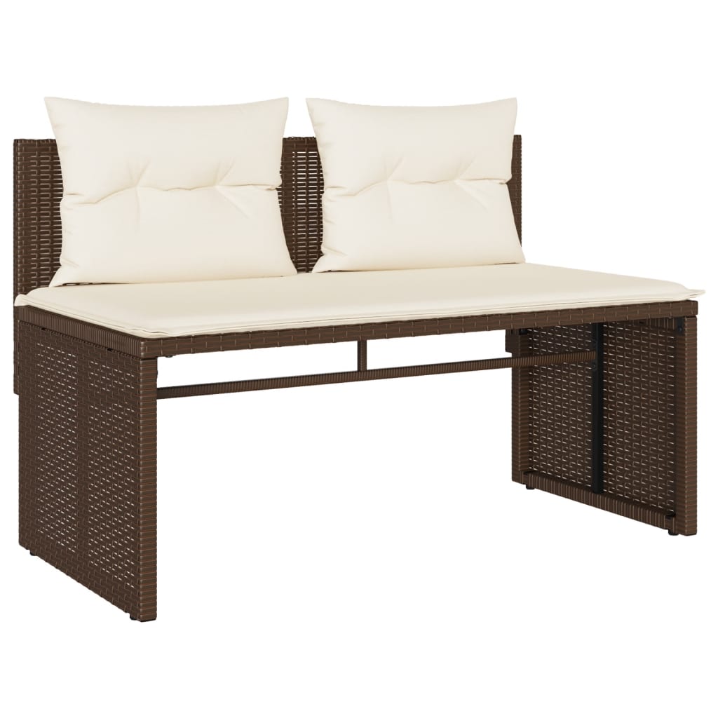 4-delige Loungeset met kussens poly rattan bruin is nu te koop bij PeponiXL, paradijselijk wonen!