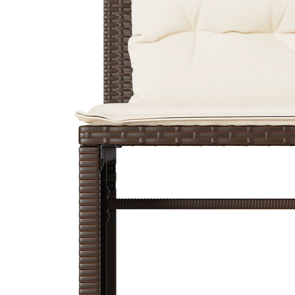4-delige Loungeset met kussens poly rattan bruin is nu te koop bij PeponiXL, paradijselijk wonen!