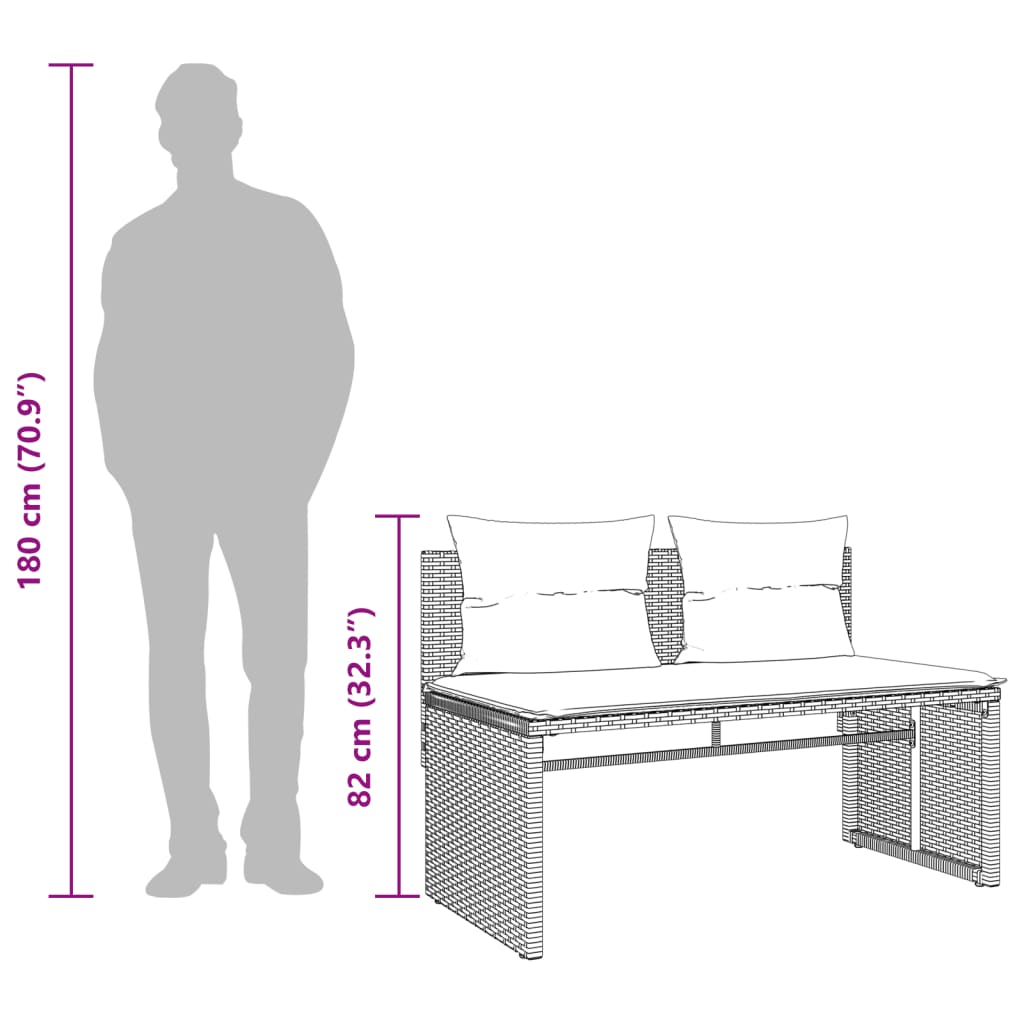 4-delige Loungeset met kussens poly rattan bruin is nu te koop bij PeponiXL, paradijselijk wonen!