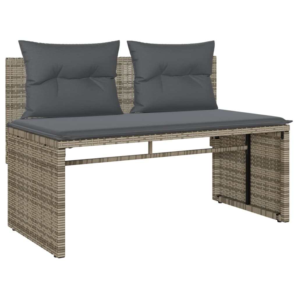 4-delige Loungeset met kussens poly rattan grijs is nu te koop bij PeponiXL, paradijselijk wonen!