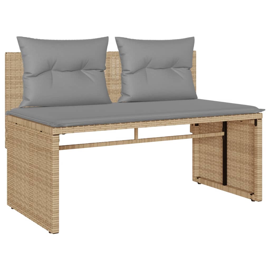 4-delige Loungeset met kussens poly rattan beige is nu te koop bij PeponiXL, paradijselijk wonen!