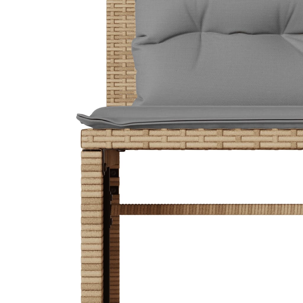 4-delige Loungeset met kussens poly rattan beige is nu te koop bij PeponiXL, paradijselijk wonen!