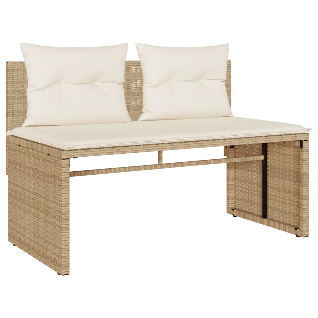 4-delige Loungeset met kussens poly rattan beige is nu te koop bij PeponiXL, paradijselijk wonen!